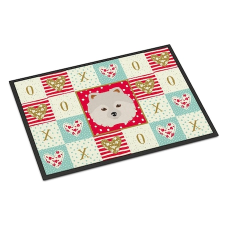 Carolines Treasures 24 x 36 in. Japanese Spitz Love Indoor or Outdoor Mat CK5210JMAT